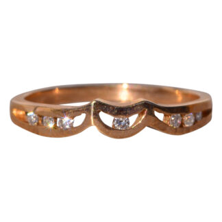 The Moda: Mid Century Modern Yellow Gold and Natural Diamond Ring