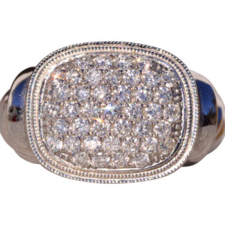 The Yurm: Pave Set Natural Diamond Ring in White Gold