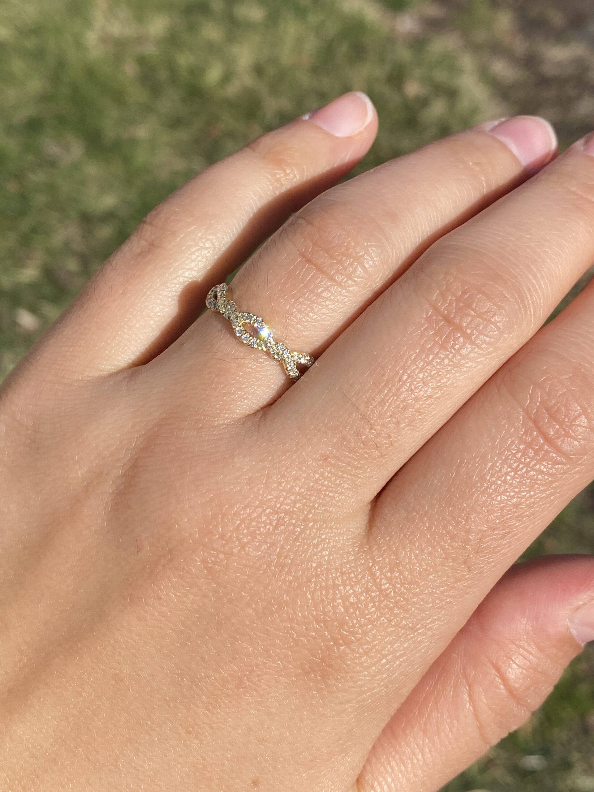 SOLD - The Gab Twist: Signed Gabriel and Company Twist Band with Natural Diamonds in Yellow Gold - Image 9