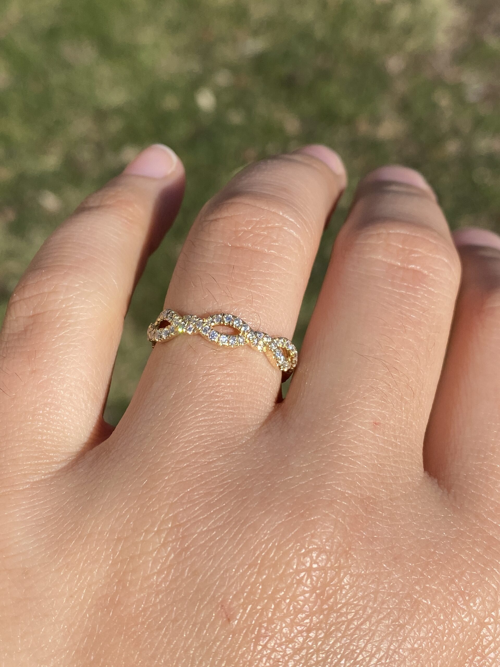 SOLD - The Gab Twist: Signed Gabriel and Company Twist Band with Natural Diamonds in Yellow Gold - Image 10