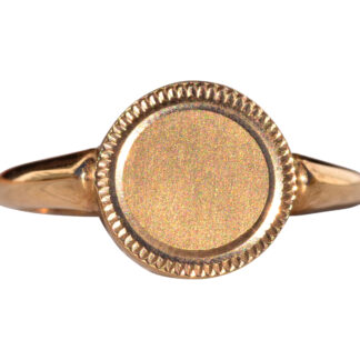 SOLD - The Buldie: Vintage Yellow Gold Signet Ring With Milgrain