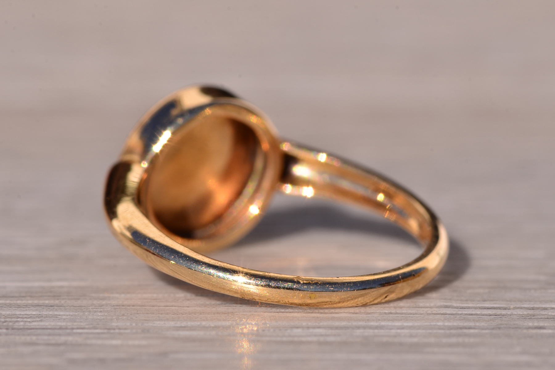 SOLD - The Buldie: Vintage Yellow Gold Signet Ring With Milgrain - Image 4