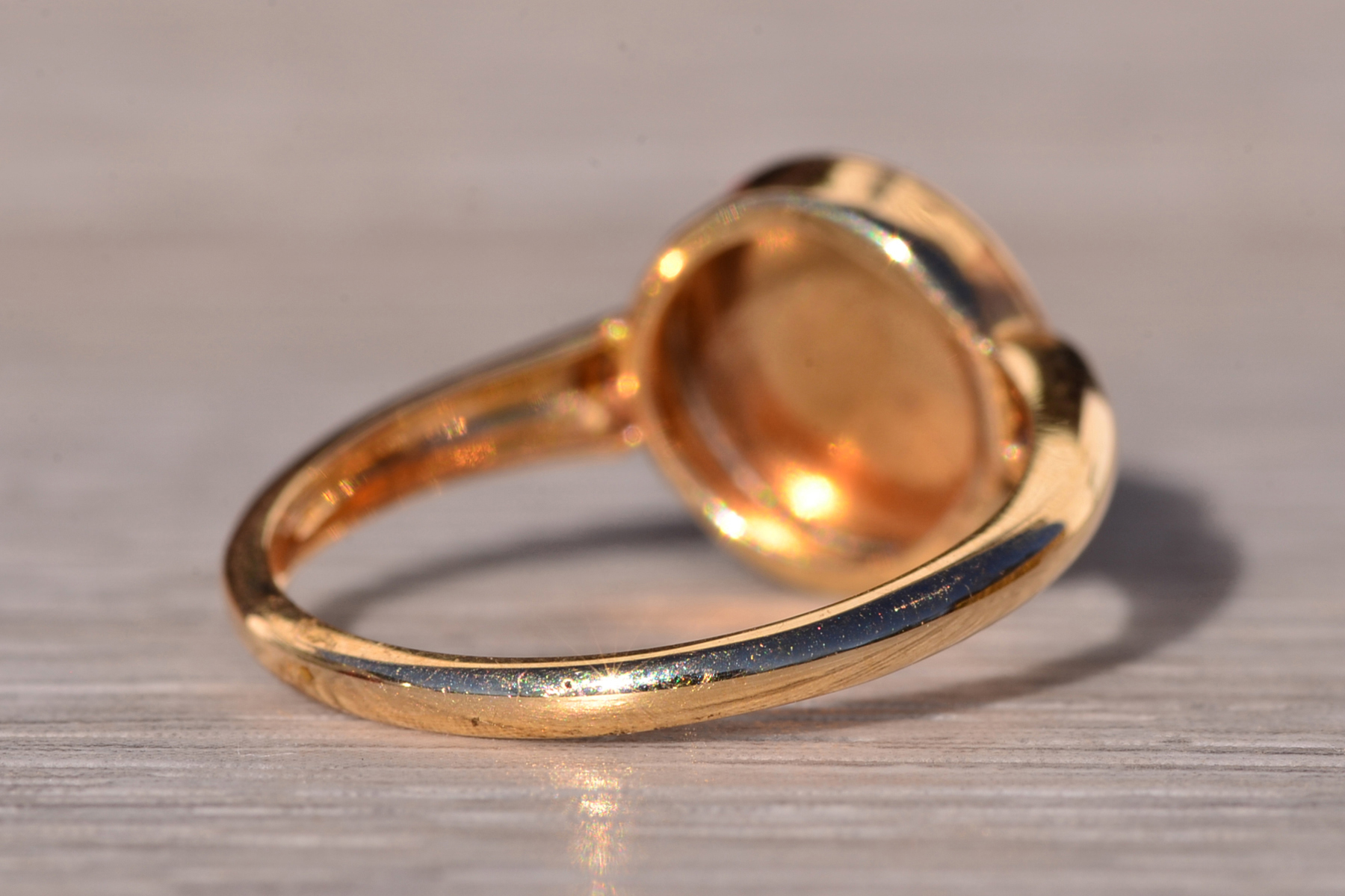 SOLD - The Buldie: Vintage Yellow Gold Signet Ring With Milgrain - Image 5