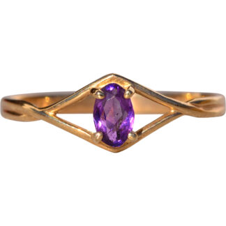 The Crobly: Natural Amethyst Ring in Yellow Gold