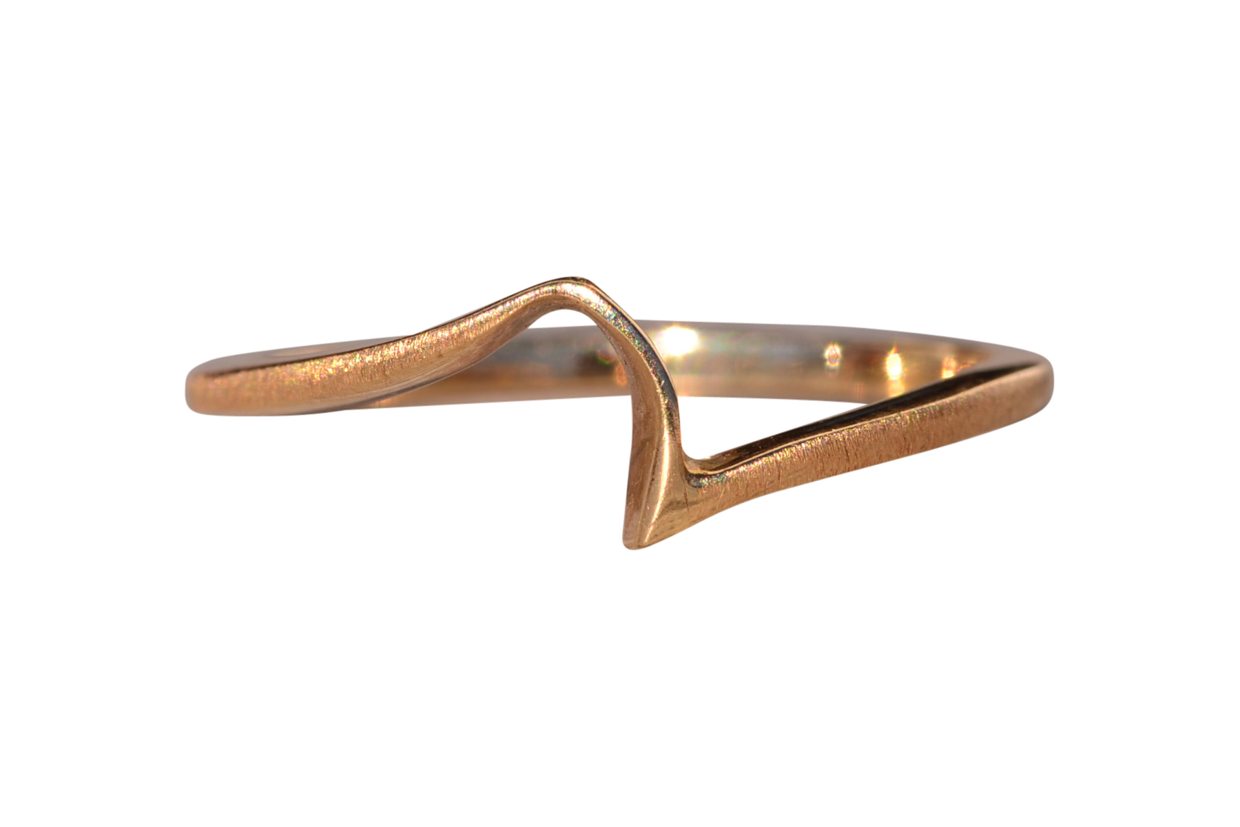 The Sweeping: Waved Yellow Gold Modern Ring in Yellow Gold