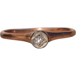The Lenno: Antique Natural Diamond Promise Ring in Rose Gold