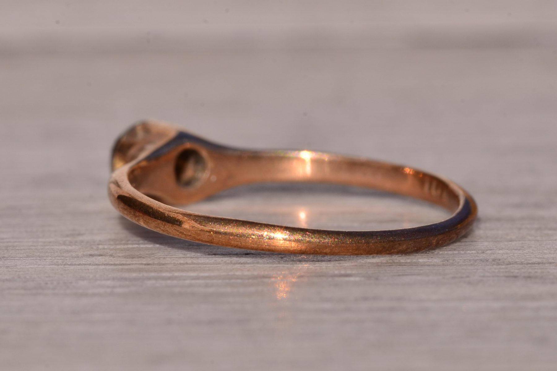 The Lenno: Antique Natural Diamond Promise Ring in Rose Gold - Image 4