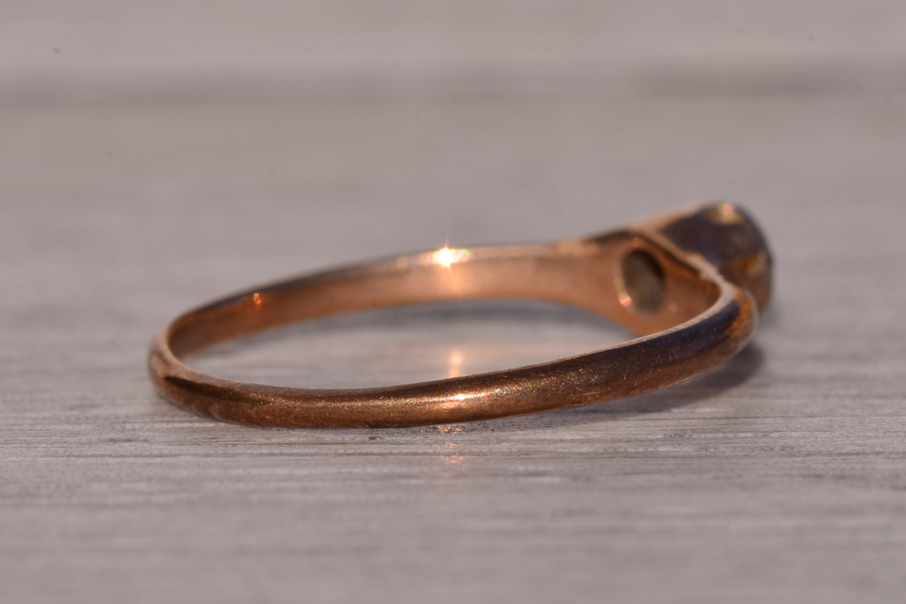 The Lenno: Antique Natural Diamond Promise Ring in Rose Gold - Image 5