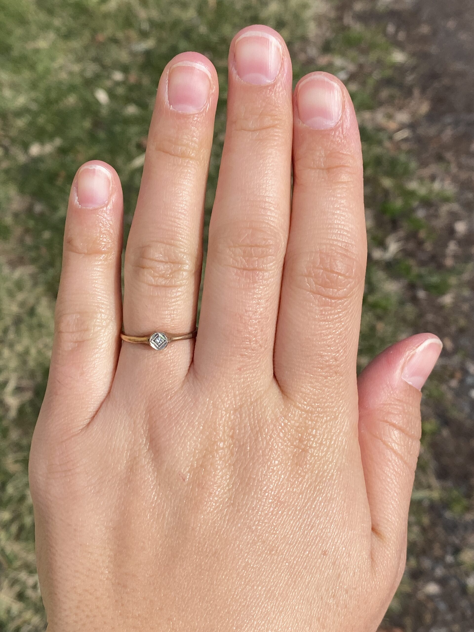 The Lenno: Antique Natural Diamond Promise Ring in Rose Gold - Image 8