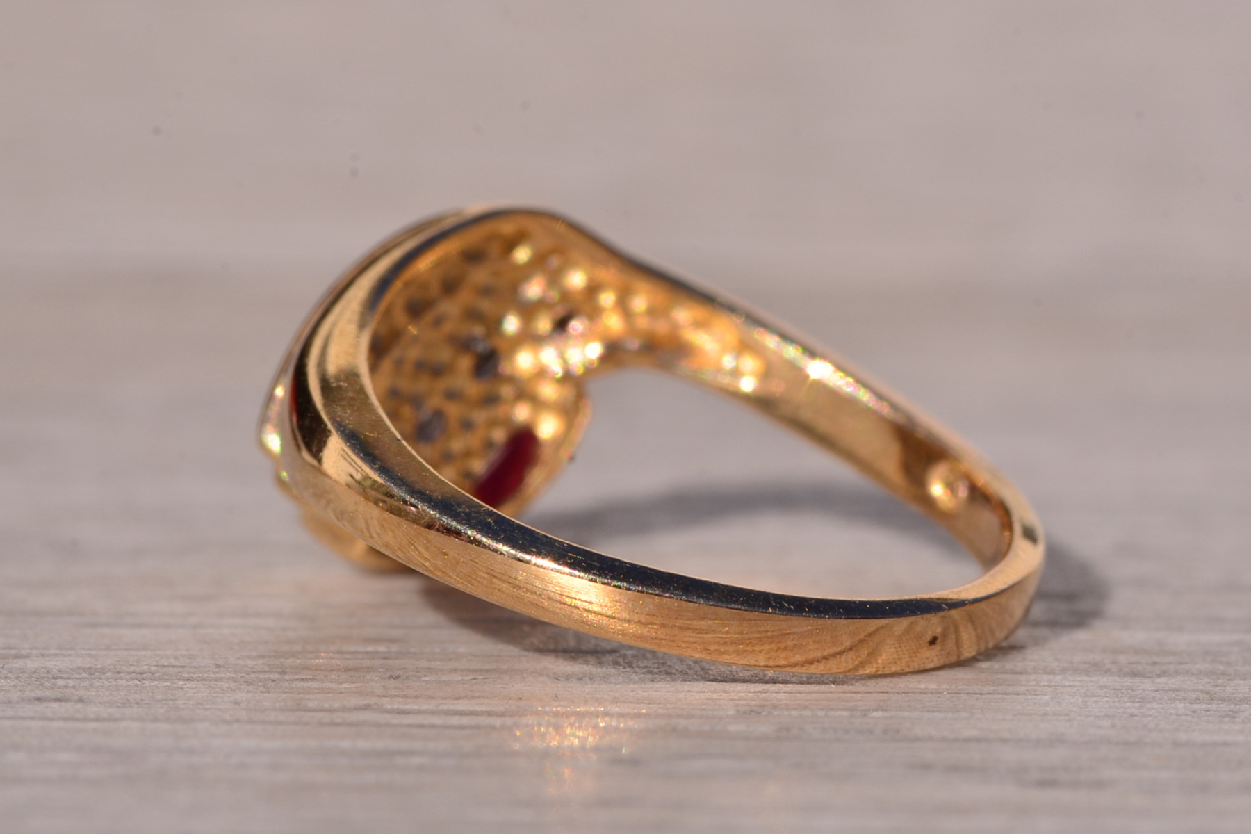 The Swept Away: Natural Ruby and Diamond Ring in Yellow Gold - Image 4