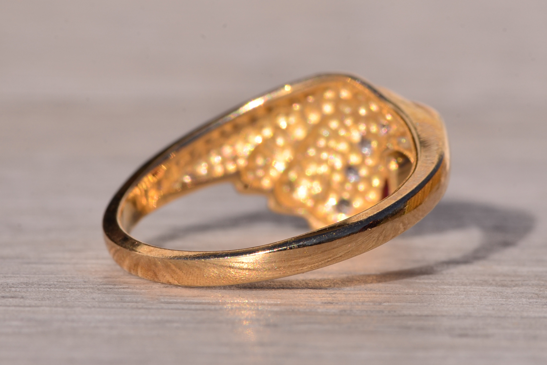 The Swept Away: Natural Ruby and Diamond Ring in Yellow Gold - Image 5