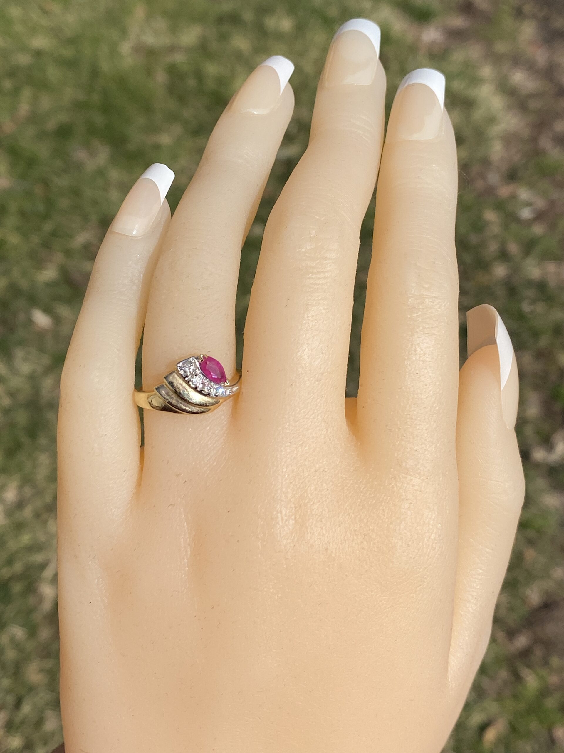 The Swept Away: Natural Ruby and Diamond Ring in Yellow Gold - Image 8