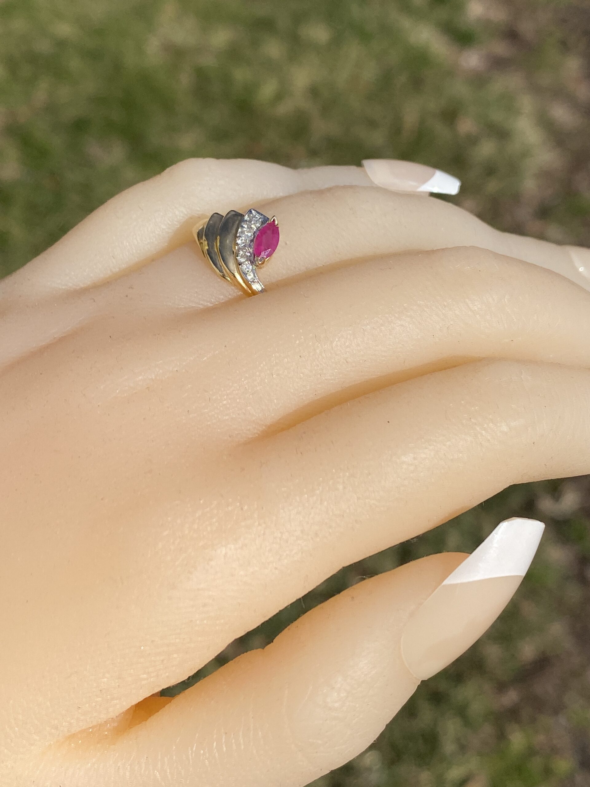 The Swept Away: Natural Ruby and Diamond Ring in Yellow Gold - Image 9