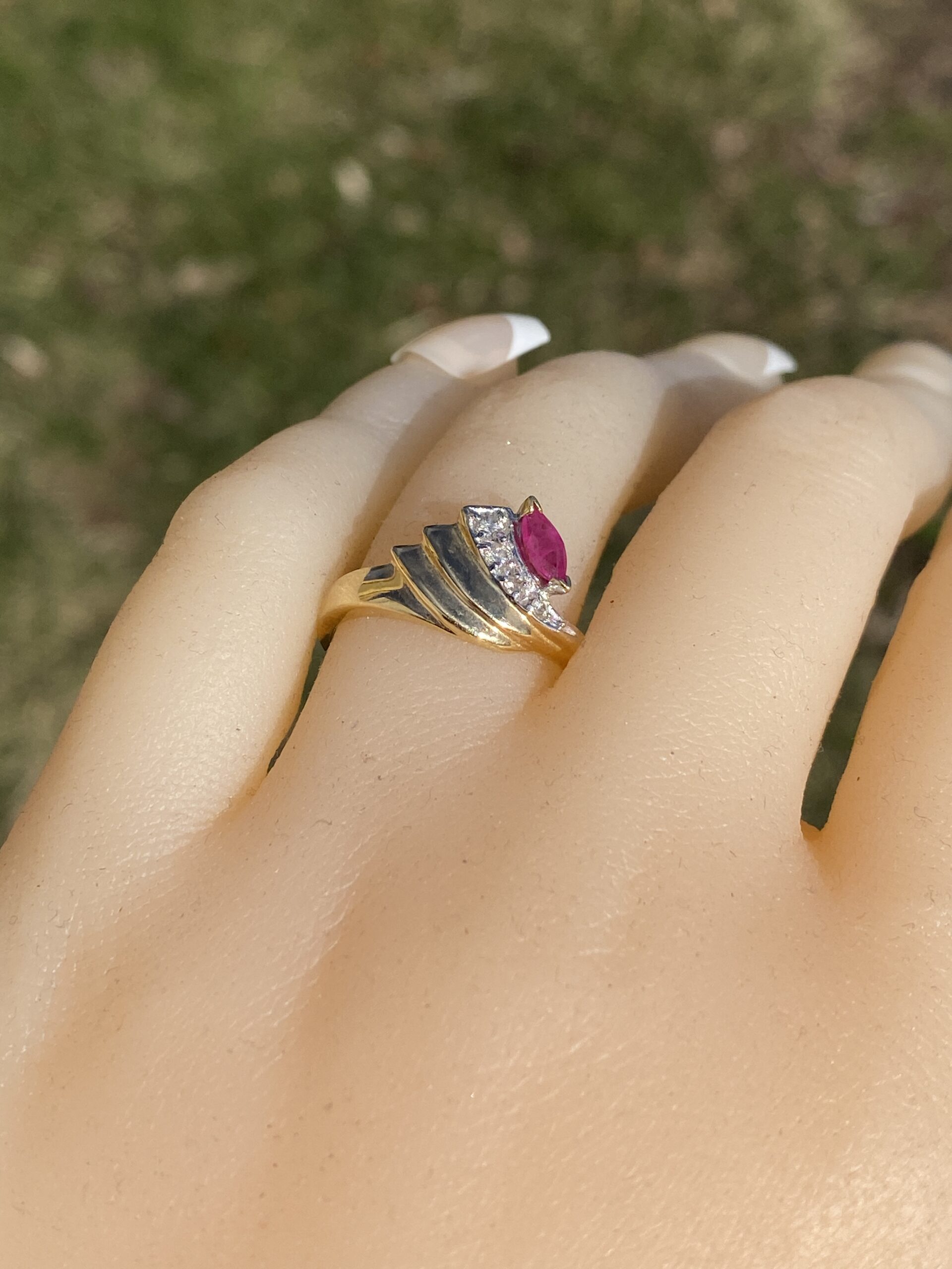 The Swept Away: Natural Ruby and Diamond Ring in Yellow Gold - Image 10