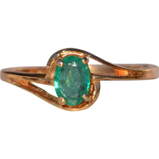 SOLD - The Burswood: Vintage Natural Emerald Ring in Yellow Gold