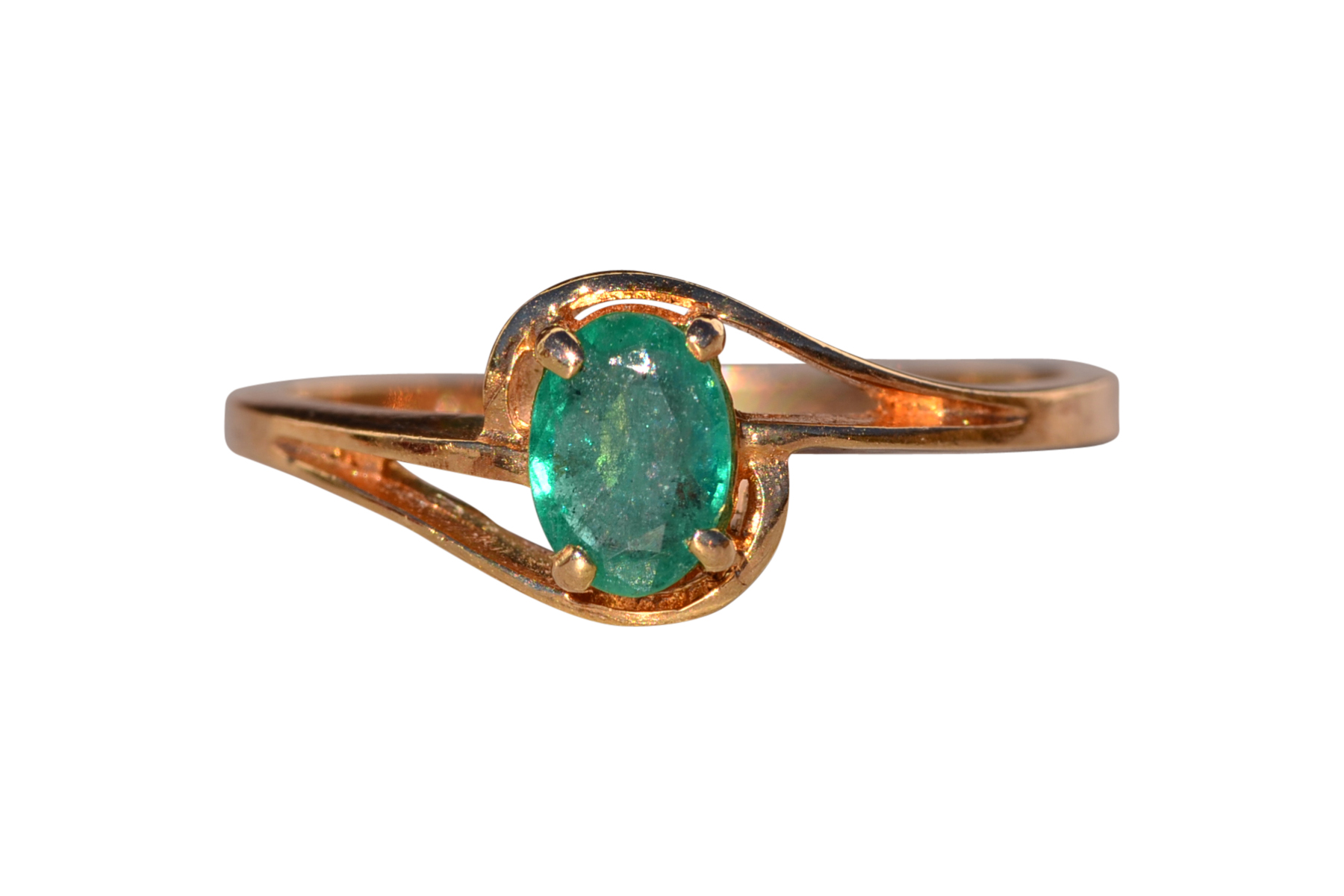 SOLD - The Burswood: Vintage Natural Emerald Ring in Yellow Gold