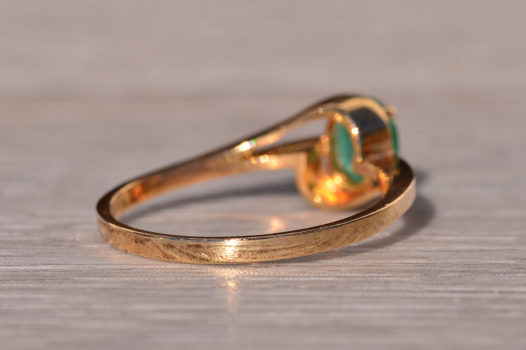 SOLD - The Burswood: Vintage Natural Emerald Ring in Yellow Gold - Image 5
