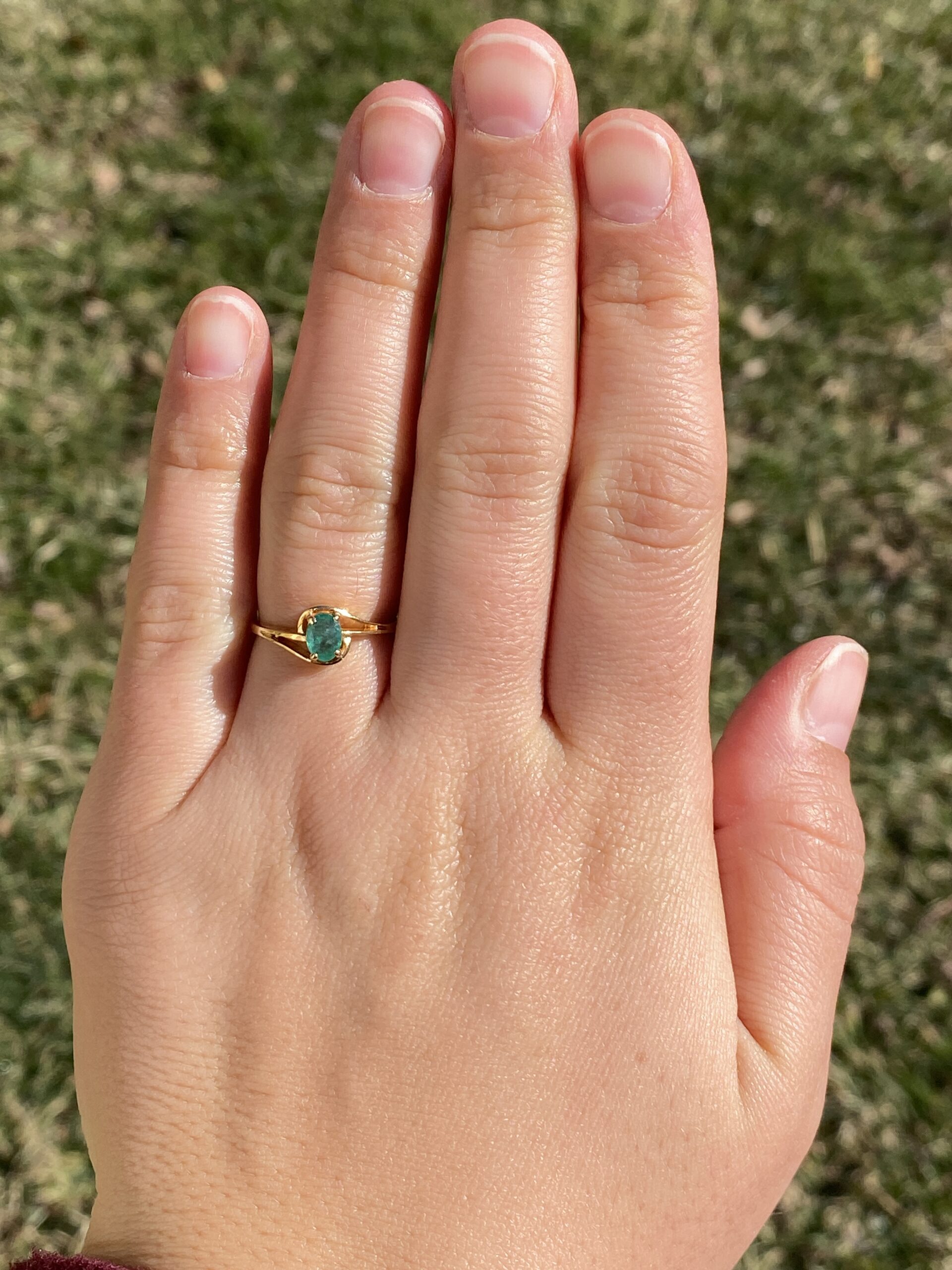 SOLD - The Burswood: Vintage Natural Emerald Ring in Yellow Gold - Image 8