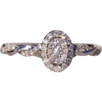 The Cotal: Cluster Set Natural Diamond Ring in White Gold