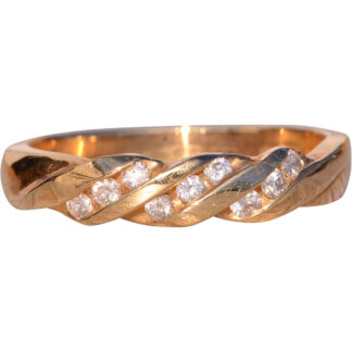 The Falling For: Twisted Yellow Gold Band with Natural Diamonds