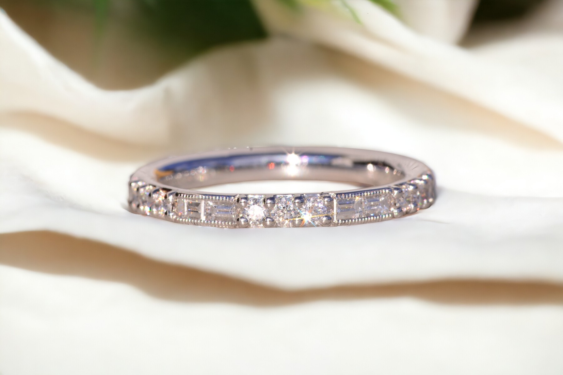 The Riel: Gabriel and Company Signed Band with Natural Diamonds in White Gold - Image 11