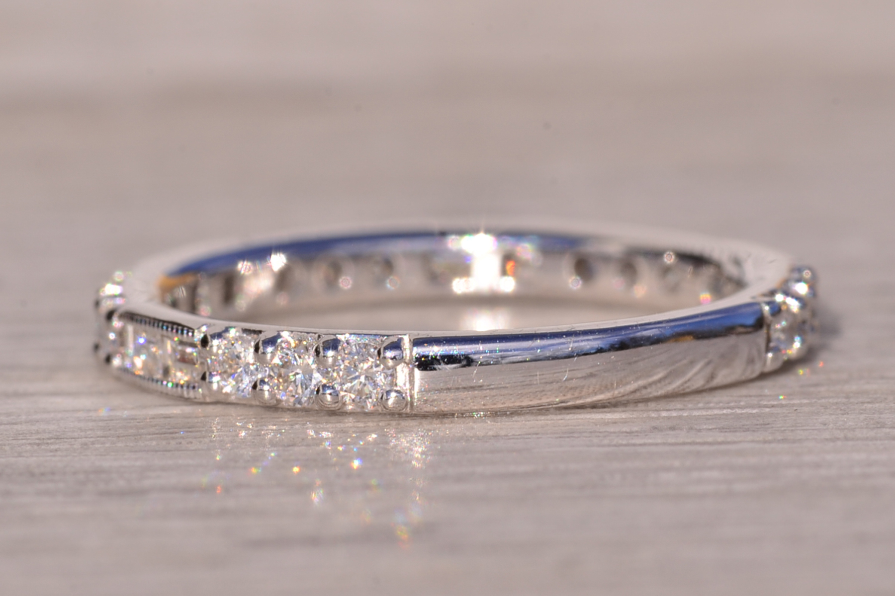 The Riel: Gabriel and Company Signed Band with Natural Diamonds in White Gold - Image 4