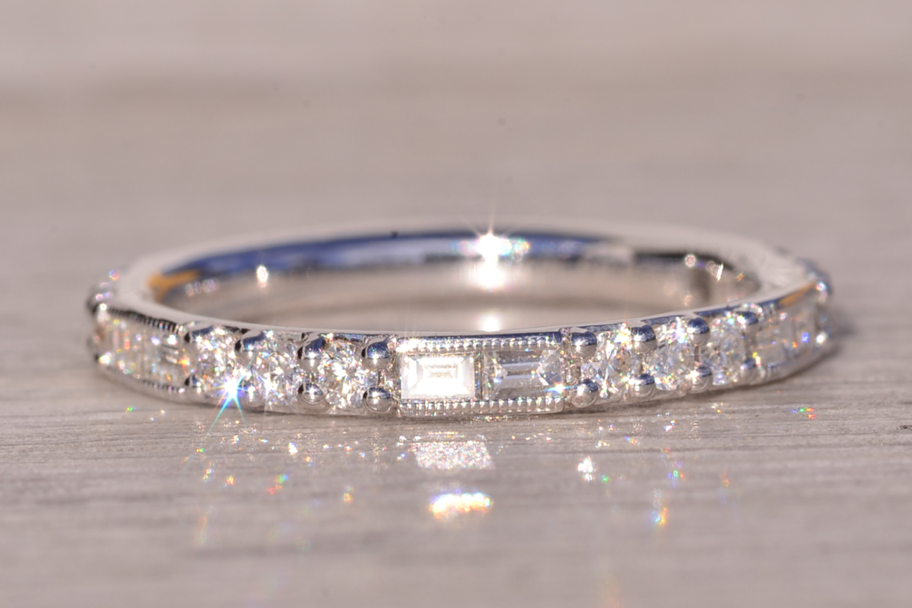 The Riel: Gabriel and Company Signed Band with Natural Diamonds in White Gold - Image 6