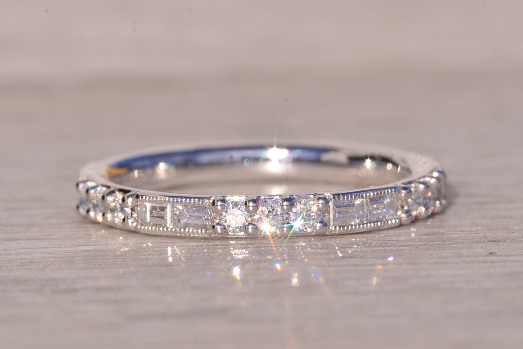 The Riel: Gabriel and Company Signed Band with Natural Diamonds in White Gold - Image 7