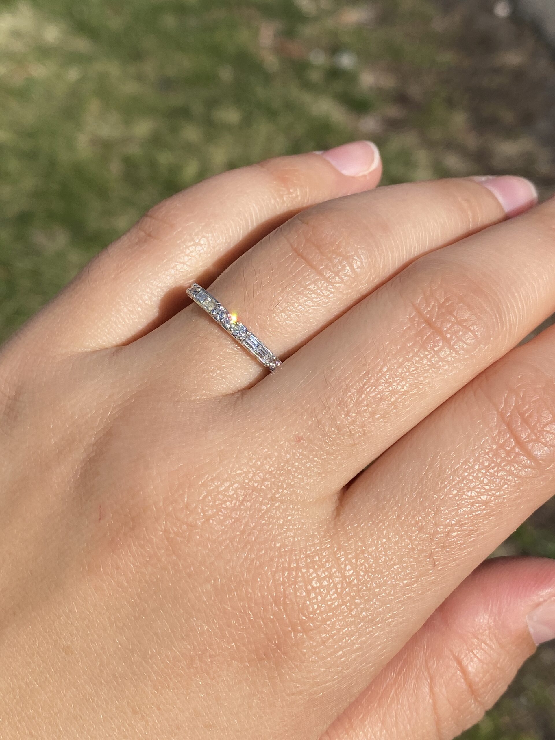 The Riel: Gabriel and Company Signed Band with Natural Diamonds in White Gold - Image 9