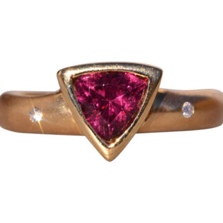 The Middi: Modern Tourmaline and Natural Diamond Ring in Yellow Gold