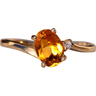 The Angular: Citrine and Natural Diamond Ring in Yellow Gold