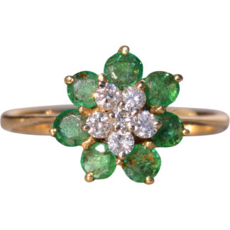 The Brew: Natural Emerald and Diamond Cocktail Ring in Yellow Gold