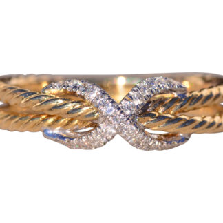SOLD - The Gaber: Gabriel and Company Signed X Ring in Yellow Gold