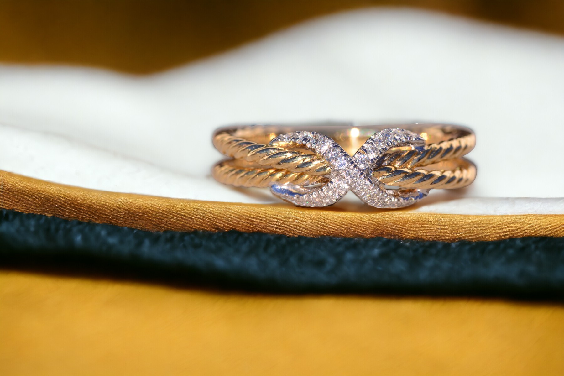 SOLD - The Gaber: Gabriel and Company Signed X Ring in Yellow Gold - Image 11