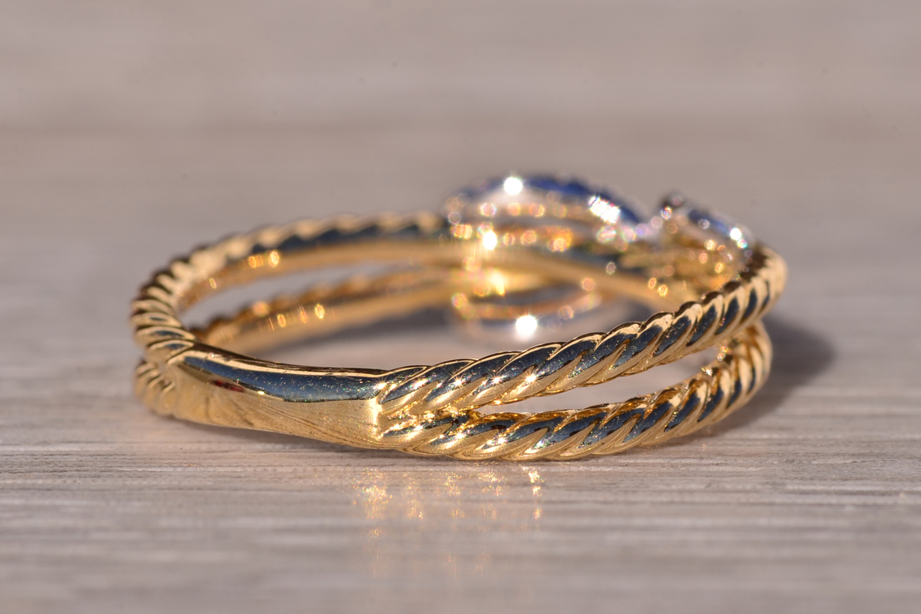 SOLD - The Gaber: Gabriel and Company Signed X Ring in Yellow Gold - Image 5