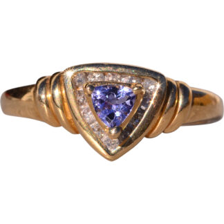 The Star: Modern Tanzanite and Natural Diamond Ring in Yellow Gold