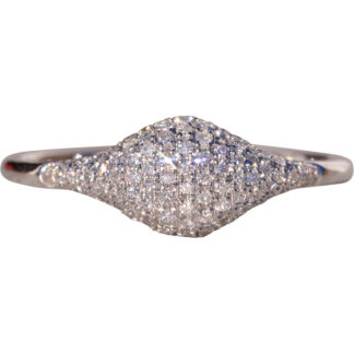 The Ragga: Pave Set Bean Ring in White Gold