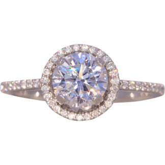 The Champ: Halo Set Natural Diamond Engagement Ring in White Gold