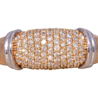 The Pape: Pave Set Natural Diamond Ring in White and Yellow Gold