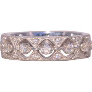 SOLD - The Fortnight: Gabriel and Company Signed Patterned Diamond Band