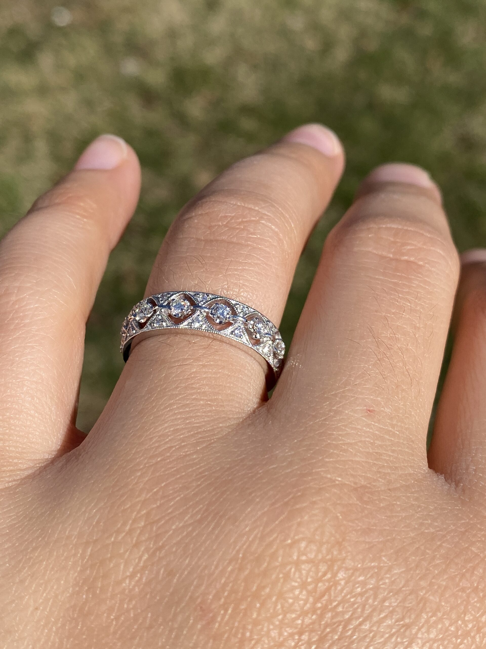 SOLD - The Fortnight: Gabriel and Company Signed Patterned Diamond Band - Image 10
