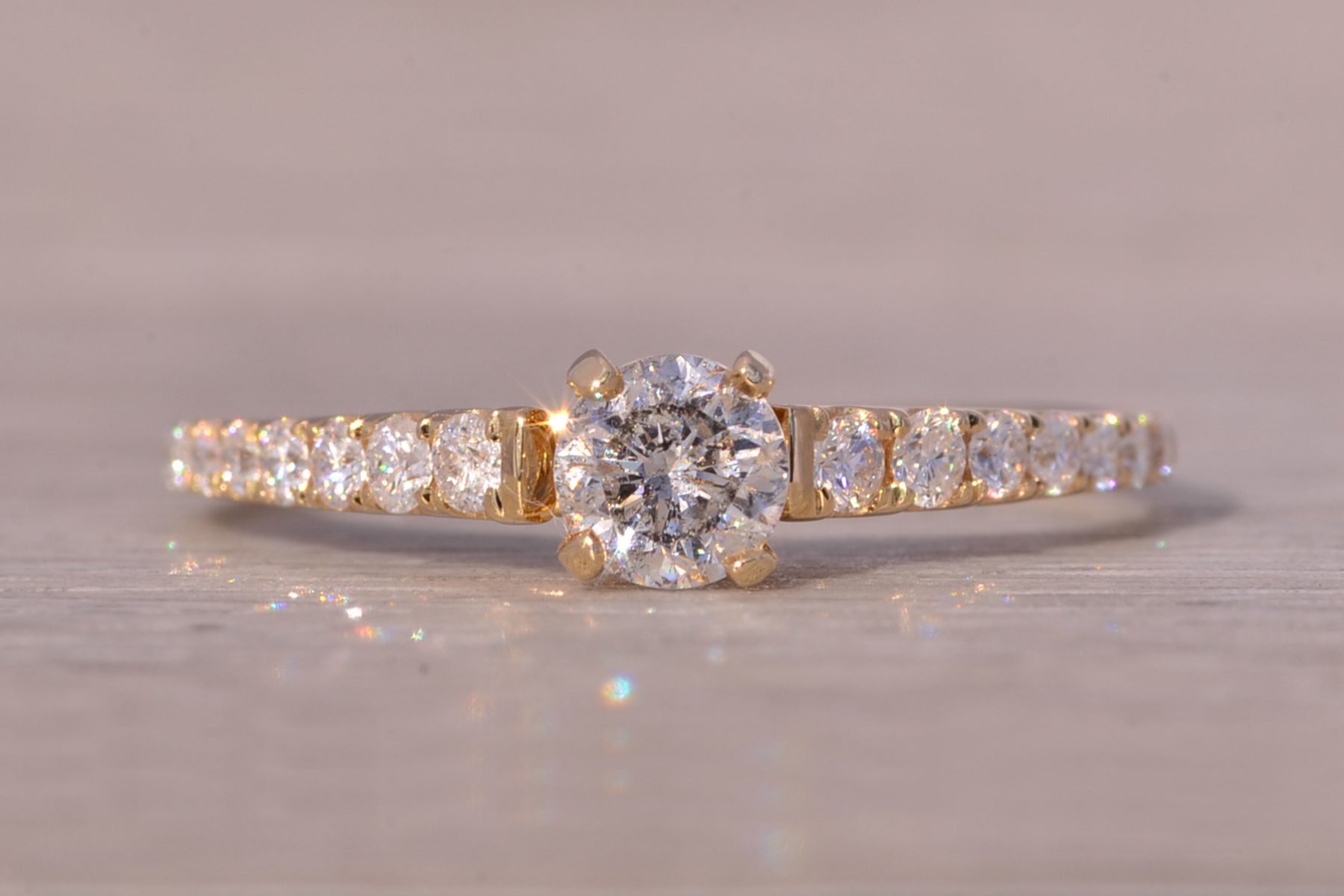 The Goes: Natural Diamond Engagement Ring in Yellow Gold - Image 2
