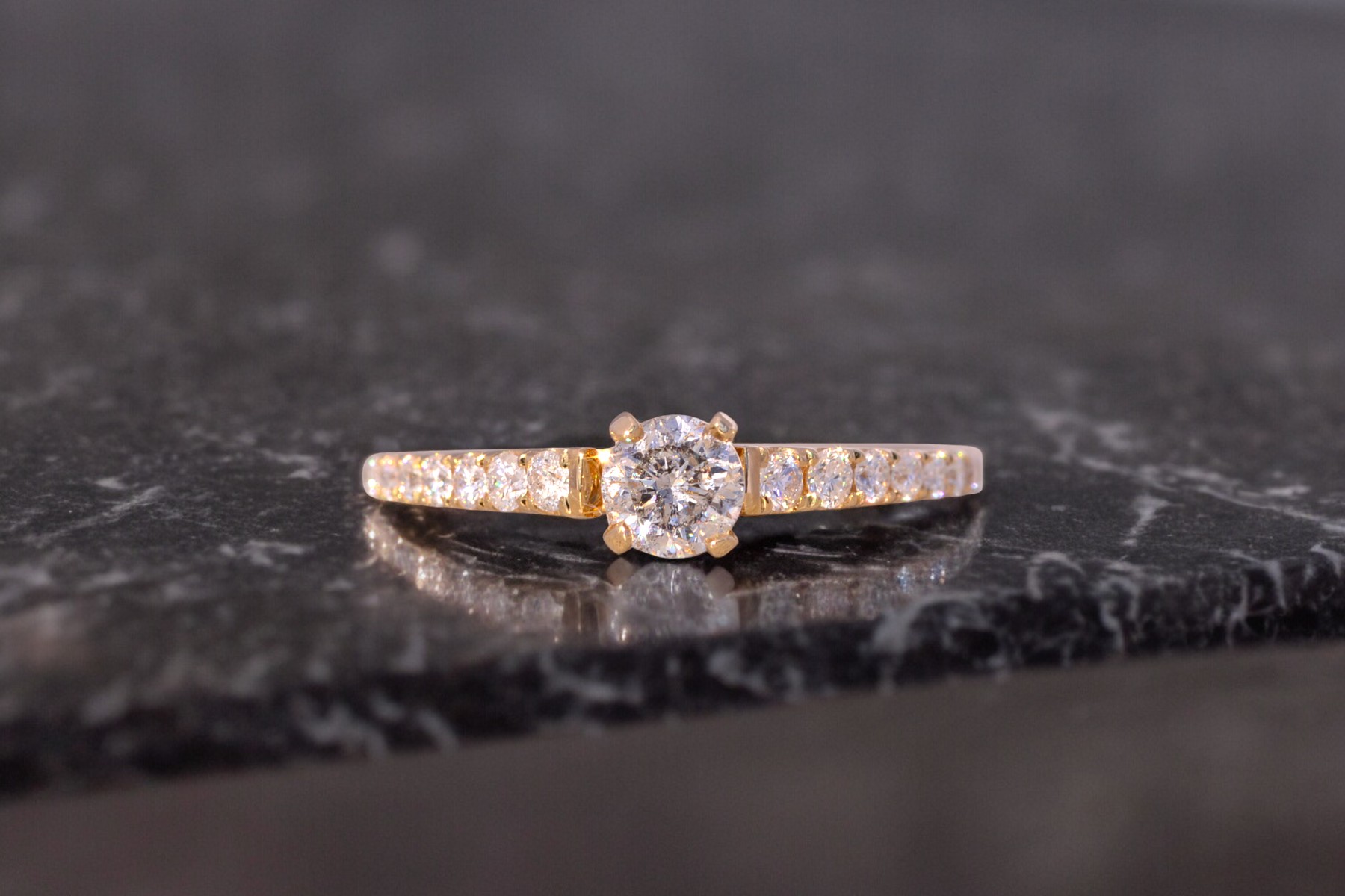 The Goes: Natural Diamond Engagement Ring in Yellow Gold - Image 11