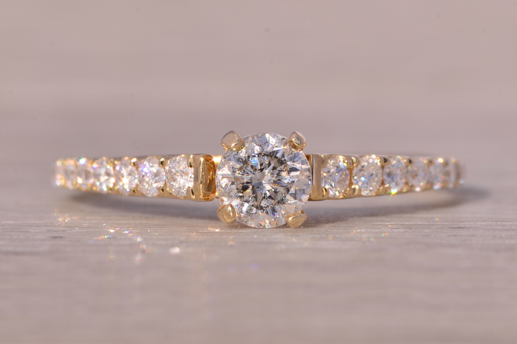 The Goes: Natural Diamond Engagement Ring in Yellow Gold - Image 6