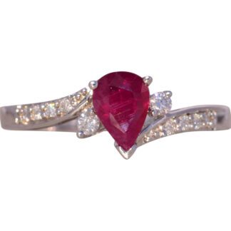 The Cantu: Natural Ruby and Diamond Ring in White Gold