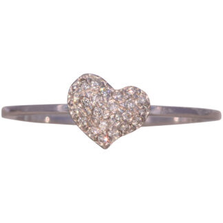 The Barley: Natural Diamond Pave Heart Ring in White Gold
