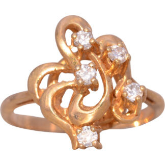 The Flow: Free Formed Natural Diamond Ring in Yellow Gold