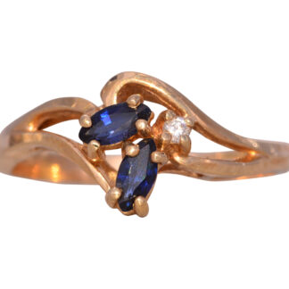 The Noth: Sapphire and Natural Diamond Ring in Yellow Gold