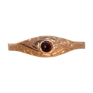 SOLD - The Vinta: Vintage Petite Garnet Ring in Yellow Gold