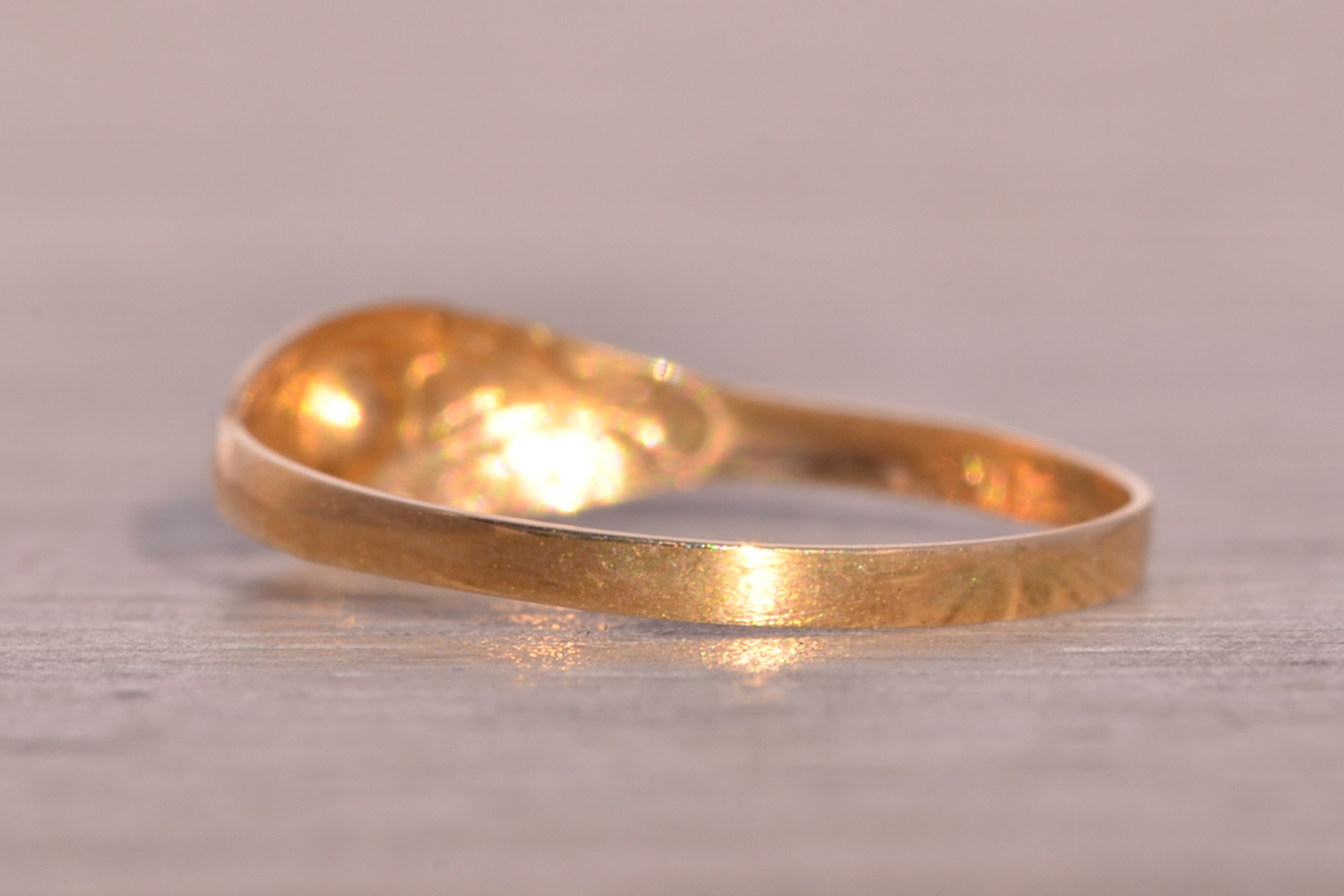 SOLD - The Vinta: Vintage Petite Garnet Ring in Yellow Gold - Image 4